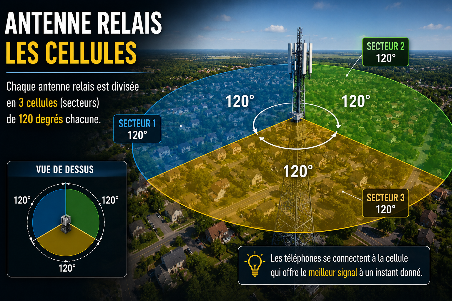 Les cellules d'une antenne relais